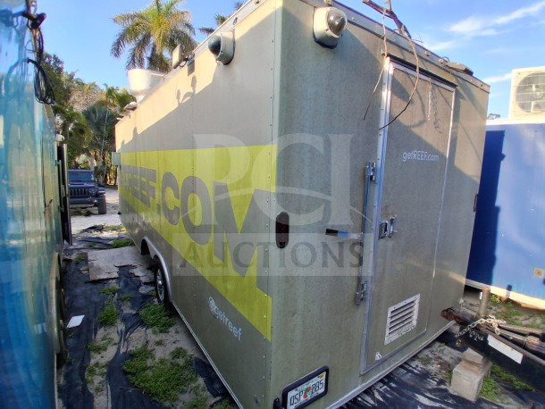 2020 Diamond Cargo 24' Custom Mobile Kitchen with beige and yellow wrap, stainless interior, and Arctic Air Package.