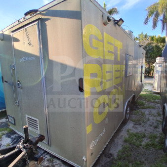 2020 Diamond Cargo 24' Custom Mobile Kitchen.  This high-output 2020 Diamond Cargo 24' Custom Build is a professional-grade mobile kitchen designed for high-volume service. Wrapped in a Beige and Yellow graphic, it features a partial cookline anchored by double Pitco deep fryers. With a full stainless steel interior, Arctic Air Refrigeration Package, and a heavy-duty Pyro-Chem fire suppression system, this unit is built to handle the most demanding events. VIN: 53NBE2422L1076081  LOT-109
