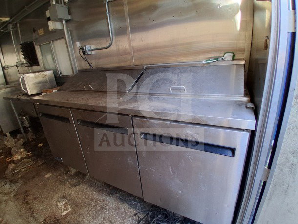 2020 Diamond Cargo 24' Custom Mobile Kitchen with stainless steel interior, Pitco deep fryers, and Arctic Air Refrigeration.