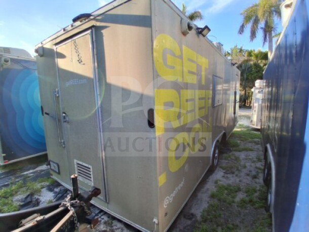 2020 Diamond Cargo 24' Custom Mobile Kitchen, beige/yellow wrap, Pitco fryers, stainless interior, Arctic Air, Pyro-Chem system.