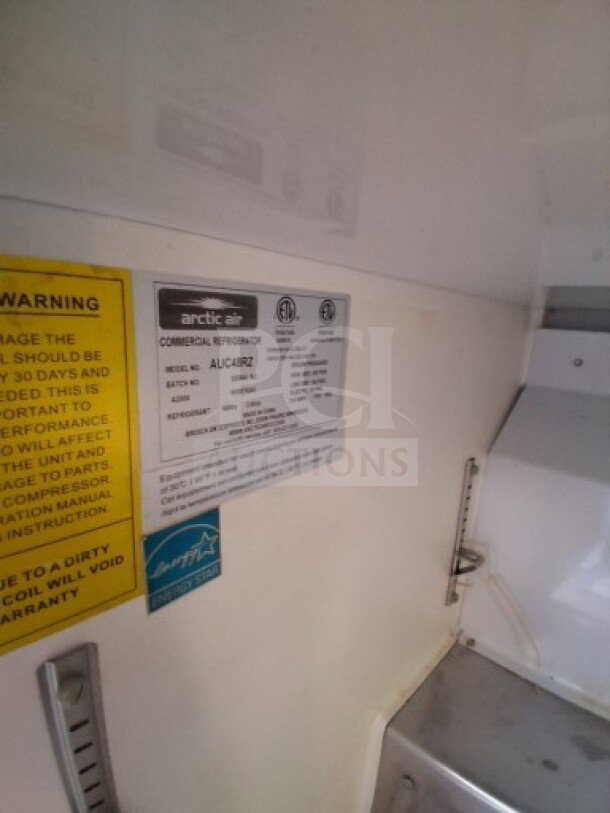 2020 Diamond Cargo 24' Custom Mobile Kitchen with Arctic Air refrigeration label and warning notice visible inside.