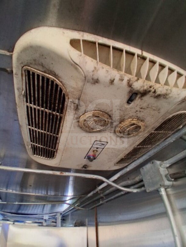 2020 Diamond Cargo 24' Custom Mobile Kitchen interior showing ceiling vents in stainless steel setting.