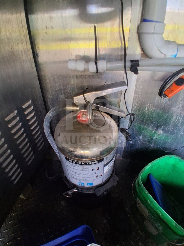 2019 Diamond Cargo 8.5x24 mobile kitchen interior, featuring a ventilation system. Needs deep cleaning for professional use.