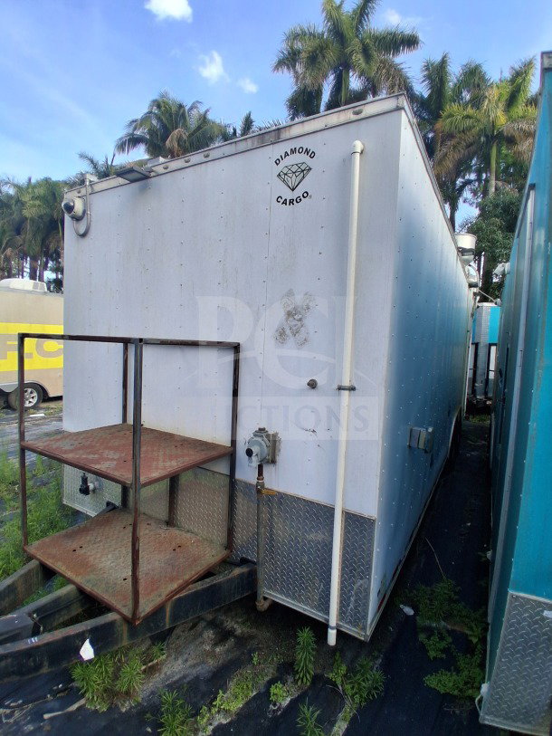 2019 Diamond Cargo 24' mobile kitchen trailer, needs cleaning, features Frymaster and Arctic Air equipment. VIN: 53NBE2424M1089707.