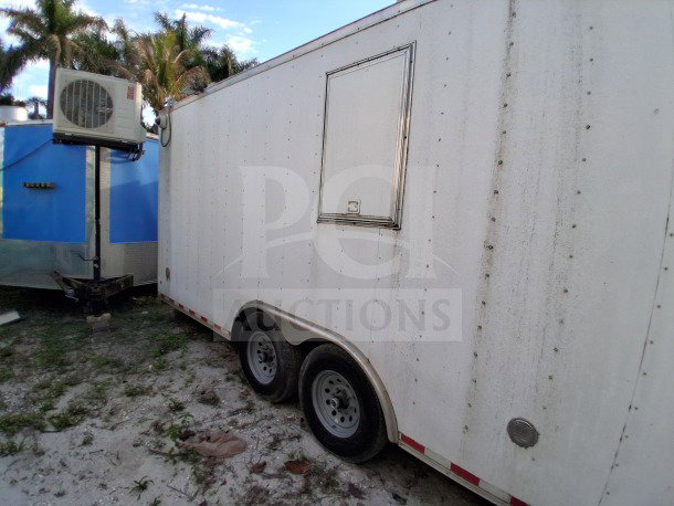 2019 Diamond Cargo 24' mobile kitchen trailer, white exterior, ventilation, needs deep clean, VIN 53NBE2422m1090404.