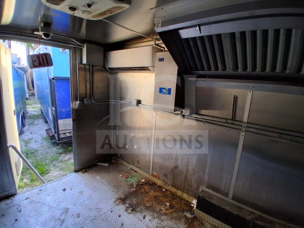 2019 Diamond Cargo mobile kitchen interior, featuring ventilation, plumbing, HVAC ready. Requires deep cleaning. VIN: 53NBE2422m1090404.