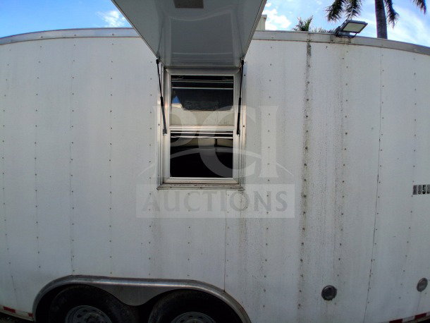 2019 Diamond Cargo 24' mobile kitchen trailer with window open, needs interior cleaning; VIN: 53NBE2422m1090404.