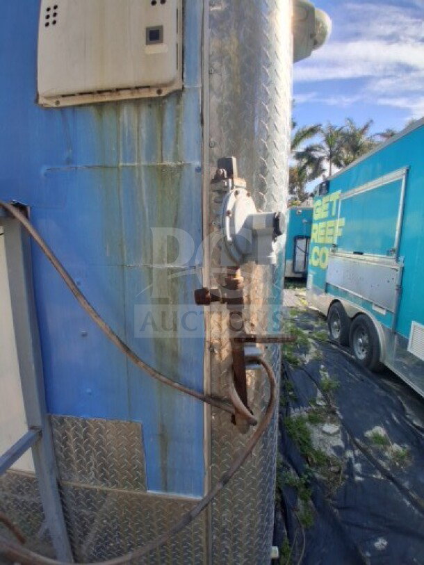 2019 Quality Cargo Food Service Trailer with commercial kitchen equipment, showing exterior detailing and hardware.