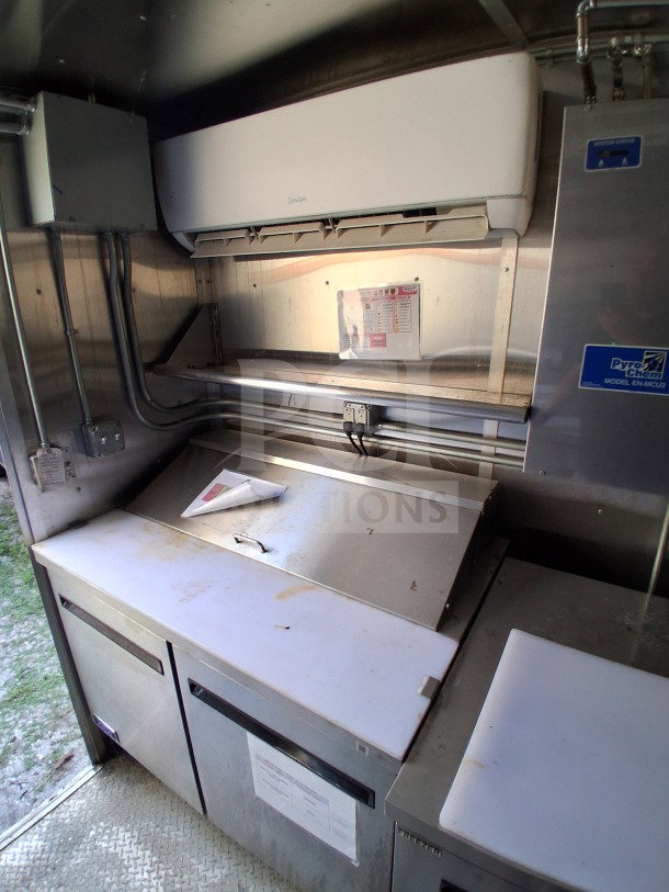2021 Diamond Cargo 24' Custom Mobile Kitchen, stainless steel interior, Arctic Air Refrigeration, Pyro-Chem system.