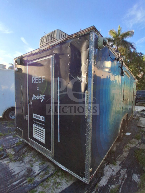 2019 Quality Cargo food trailer, commercial kitchen, large order window, grease hood, fryers, griddle, Atosa refrigeration.
