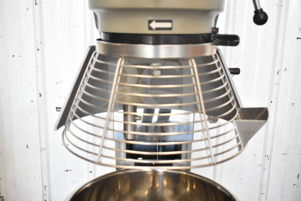 Brand new Globe SP40 40 Qt. commercial mixer, manual bowl lift, bowl guard, dough hook, and whisk, 208V, 3 phase.