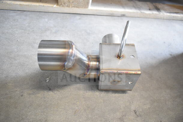 Stainless steel vent component for a Blodgett Invoq Hybrid Combi Oven, new condition, visible welds, floor display.