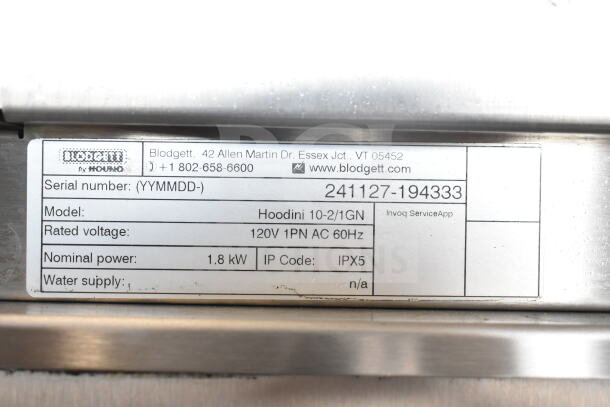 BRAND NEW 2024 Blodgett Invoq Hybrid Combi Oven with Hoodini Ventless Hood, model 10-2/1GN, 208V, 3 Phase.