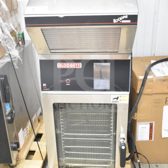 Brand new Blodgett BLCT-10E-H combi convection oven with ventless hood, 208V, 3-phase. Scratch and dent condition.