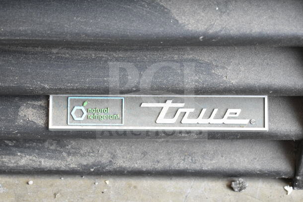 2020 True GDM-72-HC 3-door cooler label, featuring "natural refrigerant" and True logo. 115 volts, 1 phase.
