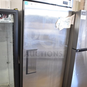 2018 True T-19F-HC Commercial Freezer, Single Door, 115V, 1 Phase, Stainless Steel, Visible True branding, used condition.