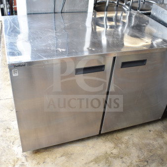 2016 Delfield UC4048P-STAR undercounter cooler, stainless steel, 2 doors, 115 volts, commercial use, good condition.