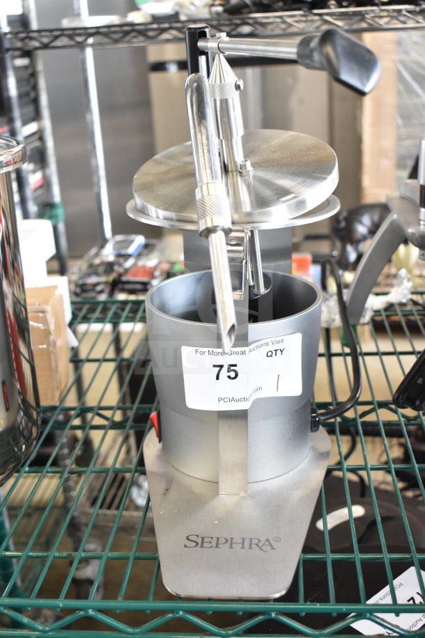 BRAND NEW Sephra SEHTDPMO110-01 Heated Pump, scratch and dent. Stainless steel, label with auction number 75.
