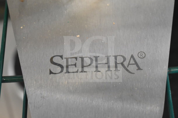Brand new Sephra SEHTDPMO110-01 Heated Pump, scratch and dent condition. Visible Sephra logo on metallic surface.