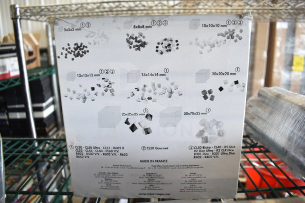 Brand new Robot Coupe 28111W 5/16" dicing kit, scratch and dent condition, featuring various dicing sizes, made in France.