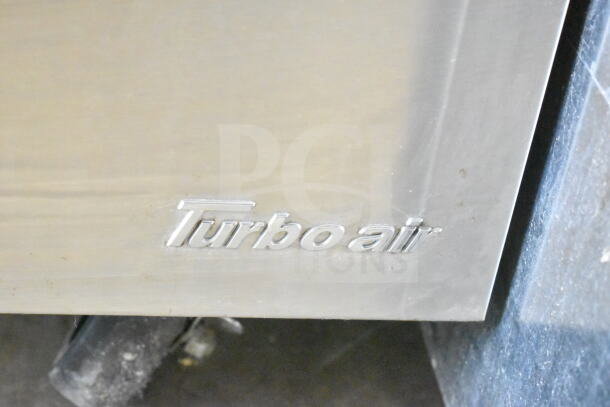 Turbo Air PST-28-12-D2-N commercial prep table with logo. Stainless steel, 115 Volts, 1 Phase, two drawers.