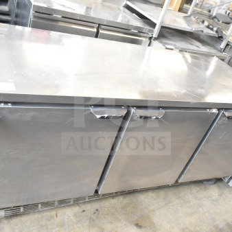 Beverage Air WTR72AY commercial 3-door undercounter cooler, stainless steel, 115V, 1 phase, in good condition.