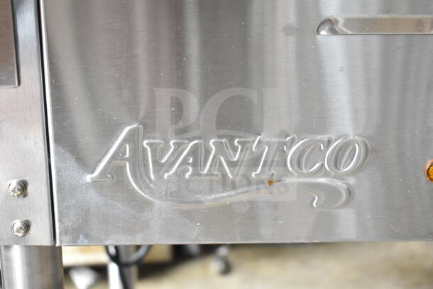 Avantco 177STE4SH Commercial Steam Table, 4-Well, 208/240V, embossed logo, stainless steel, new condition.