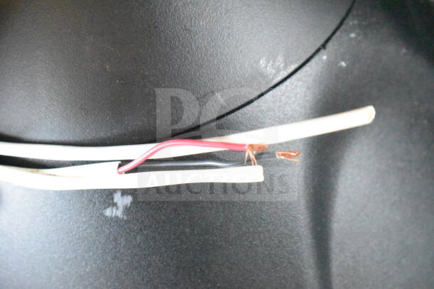 11 Crestron Saros PD6T-B-T-EACH speakers, visible wires, black finish, used condition.