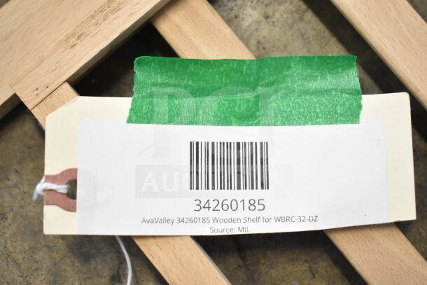 AvaValley wooden shelf, model 34260185, brand new with label for WBRC-32-DZ, source: MIL, visible barcode.