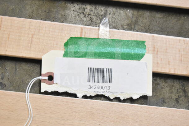 AvaValley 34260013 wood shelf with barcode tag, new condition, suitable for WRC-220-SZ and WRC-220-DZ models.