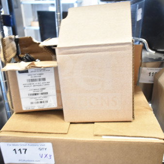 3 various items including a Wren camera and SVW PTZ adapter, in cardboard boxes, showing labels and item codes.