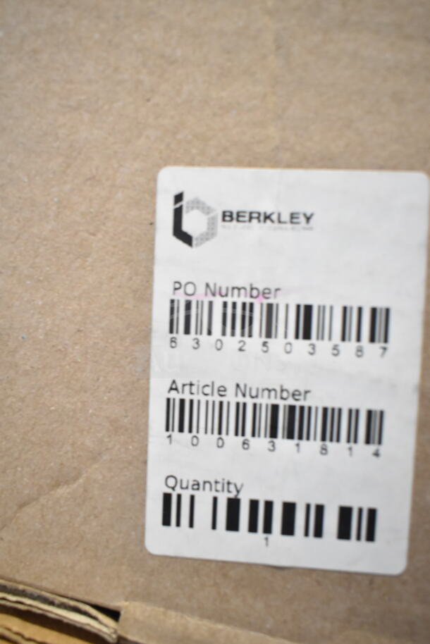 Box with Berkley label showing PO number 6302503587 and Article number 100631814. Contains Wren Camera, SVW PTZ Adapter.