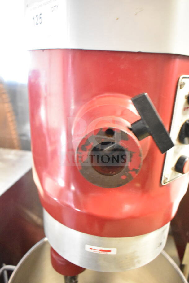 Attias USA 60 Commercial 60 Qt. Planetary Dough Mixer, red, includes mixing bowl, dough hook, and paddle. 208V, 3 Phase.