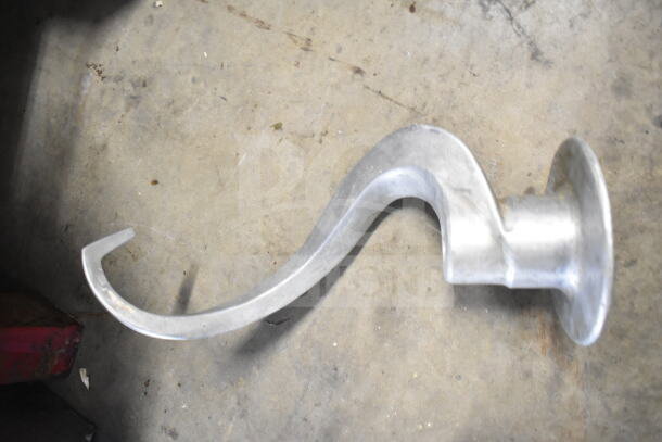 Aluminum dough hook attachment for Attias USA 60 quart planetary mixer; slightly worn condition.