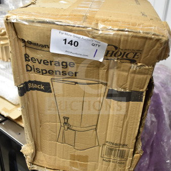 BRAND NEW SCRATCH AND DENT! 176BD5BK Choice 5 Gallon Black Beverage Dispenser. Box has visible damage.