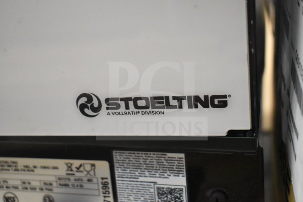 Stoelting SCBF128-37 frozen drink machine, 15.6" countertop, dual 2.5-gallon bowls, 115V, labeled, commercial use.