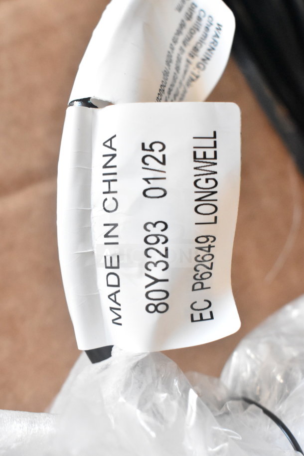 Box of Longwell wires, model 80Y3293, made in China, labeled EC P62649. Features white tag with specifications.