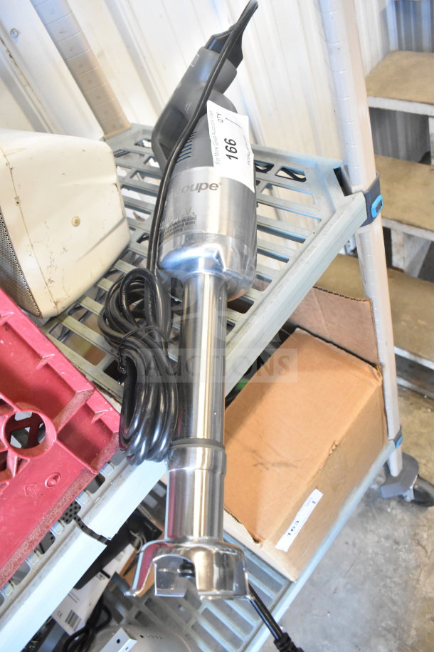 Robot Coupe CMP250 V.V immersion blender, 120 volts, metal shaft, commercial grade, good condition, attached power cord.