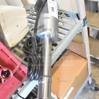 Robot Coupe CMP250 V.V immersion blender, 120 volts, metal shaft, commercial grade, good condition, attached power cord.