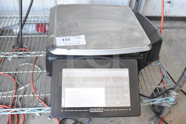 2017 Hobart HTi-7LH26 commercial food scale, tested and working, visible tag: "175 QTY", stainless steel, touchscreen display.