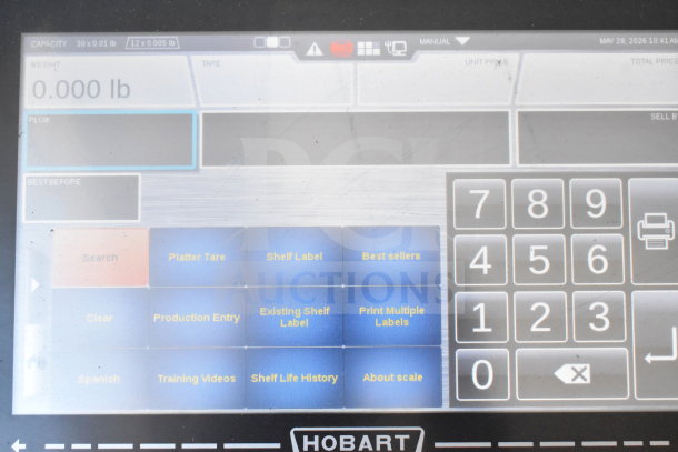 2017 Hobart HTi-7LH26 Commercial Scale with touchscreen interface; tested, working, 120/208-240V, 1 phase.