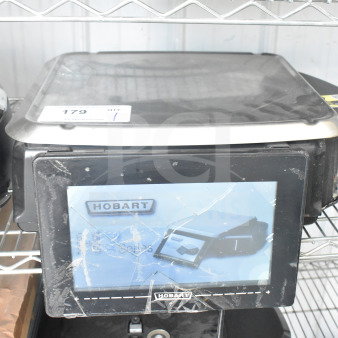 2019 Hobart HTi-LH3 commercial scale, screen damaged, tested, working, 120/208-240V, 1 phase, label visible.