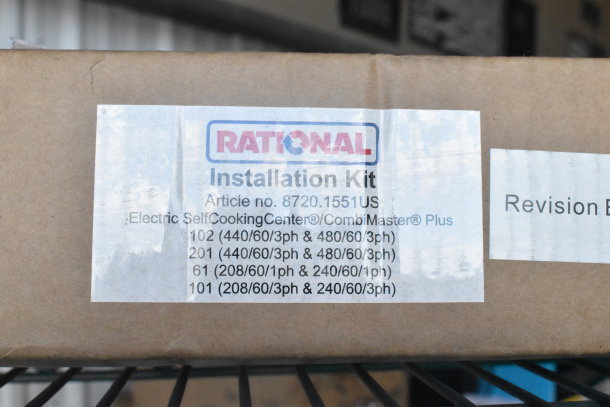 "Rational Installation Kit, article no. 8720.1551US, for Electric SelfCookingCenter/CombiMaster Plus models, brand new."