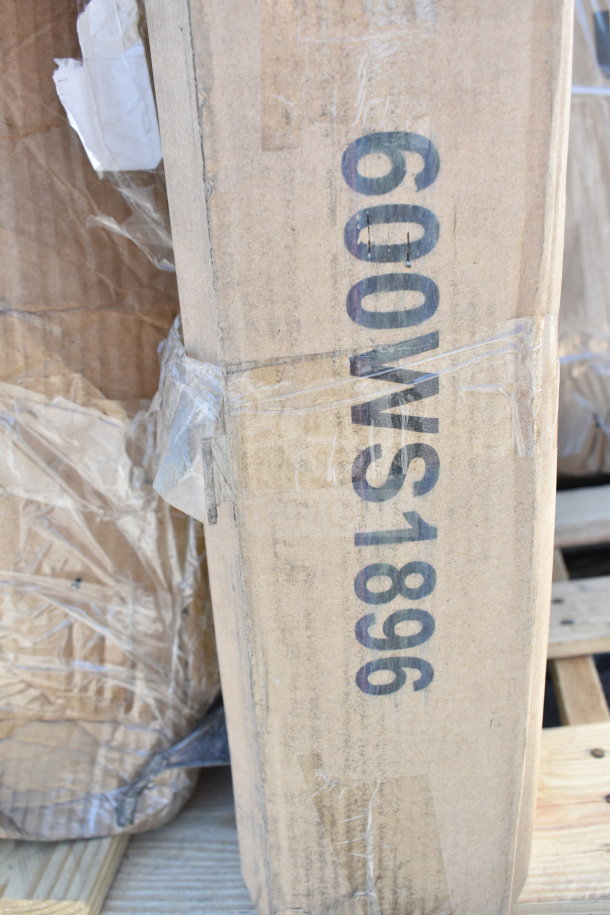 Cardboard box showing "600WS1896" marking. Box is taped, indicating brand new scratch and dent items.