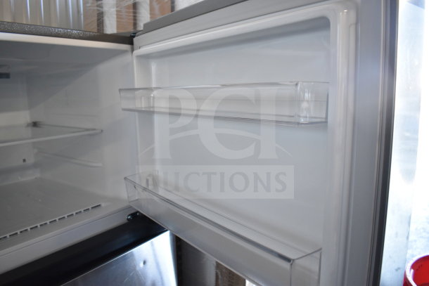 LG LT18S2100S/00 Reach In Cooler w/ Freezer, 115 Volts, 1 Phase, interior shelves and door compartments visible.