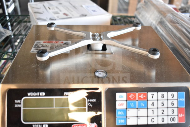 Torrey L-PC-40L Commercial Scale, 40 lb capacity, stainless steel. Digital display, keypad, model label visible.