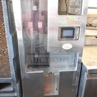JBT 2ND-GEN-MFJ Fresh N Squeeze citrus juicer on casters, stainless steel, touchscreen interface, 115V, commercial use.
