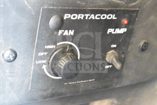 Portacool PACJS2501A1 Jetstream 250 control panel, showing fan and pump switches. Used condition. Model on panel.
