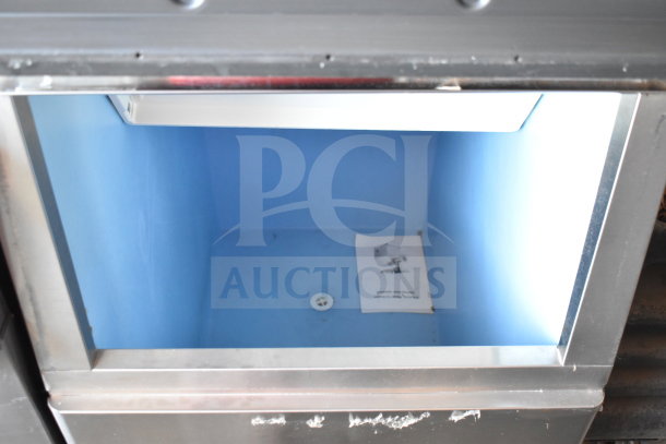 Hoshizaki Commercial Ice Head on B-300SF Bin, stainless steel, spacious interior, visible manual, excellent condition.