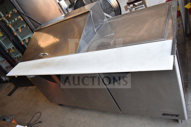 Turbo Air TST-72SD-30 commercial sandwich salad prep table with mega top, 115 volts, 1 phase, stainless steel, used.